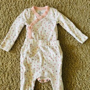 White and Pink Polka Dot Baby Outfit